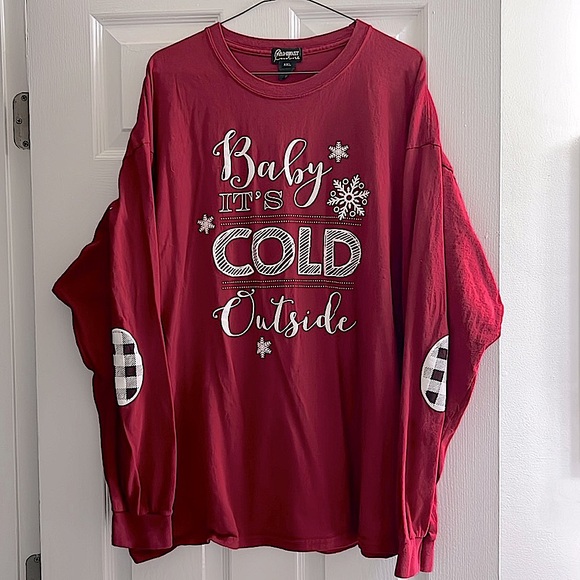 Gameday Couture Tops - GAMEDAY COUTURE 🥶 100% COTTON BURGUNDY RED LONG SLEEVE GRAPHIC TSHIRT Women XXL